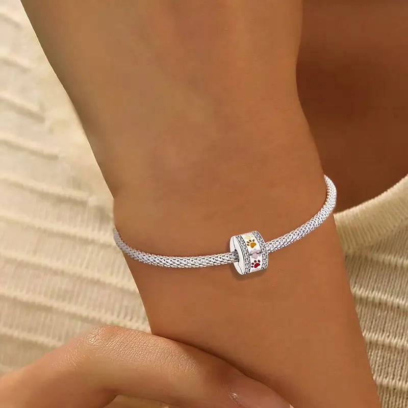 Cat Dog Paw S925 Charm - Silver Braceet Bangle Necklace