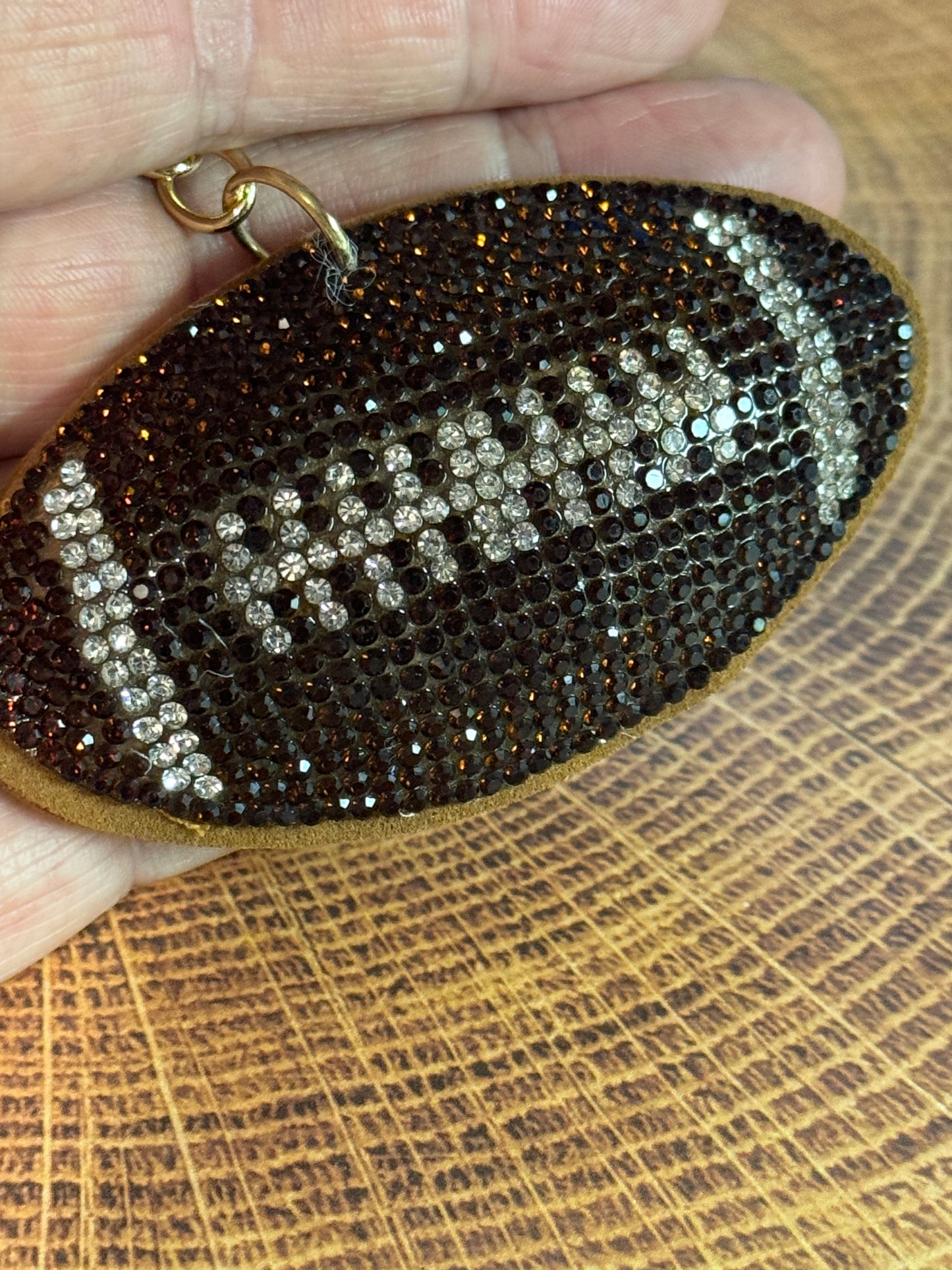 Crystal Football Multicolored Rhinestone Key Chain