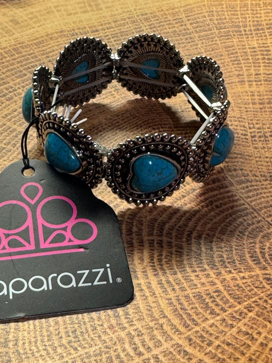 Paparazzi Rural romance Blue Bracelet Plus 2 Mystery Pieces