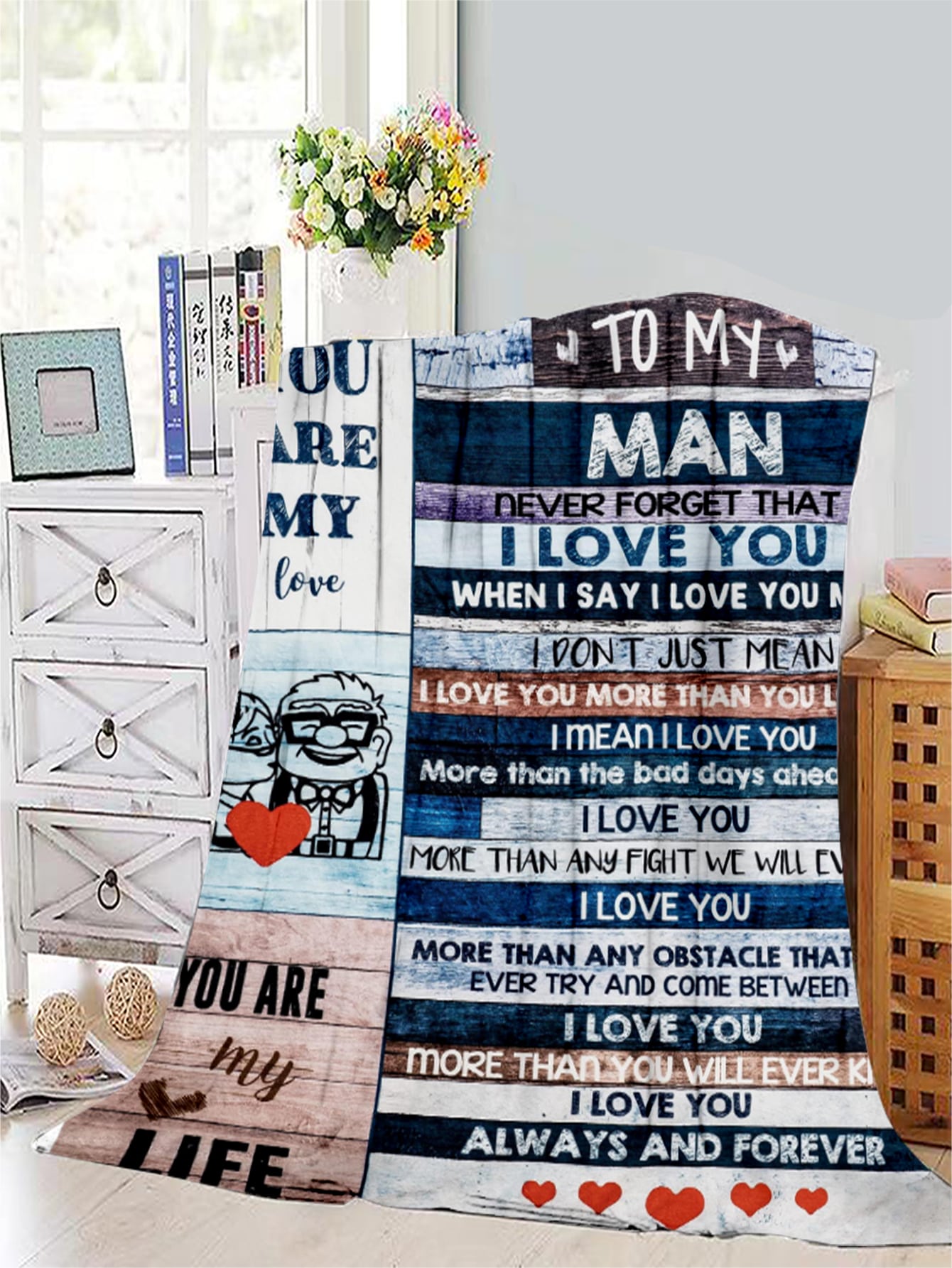 " To My Man " Slogan Throw Blanket