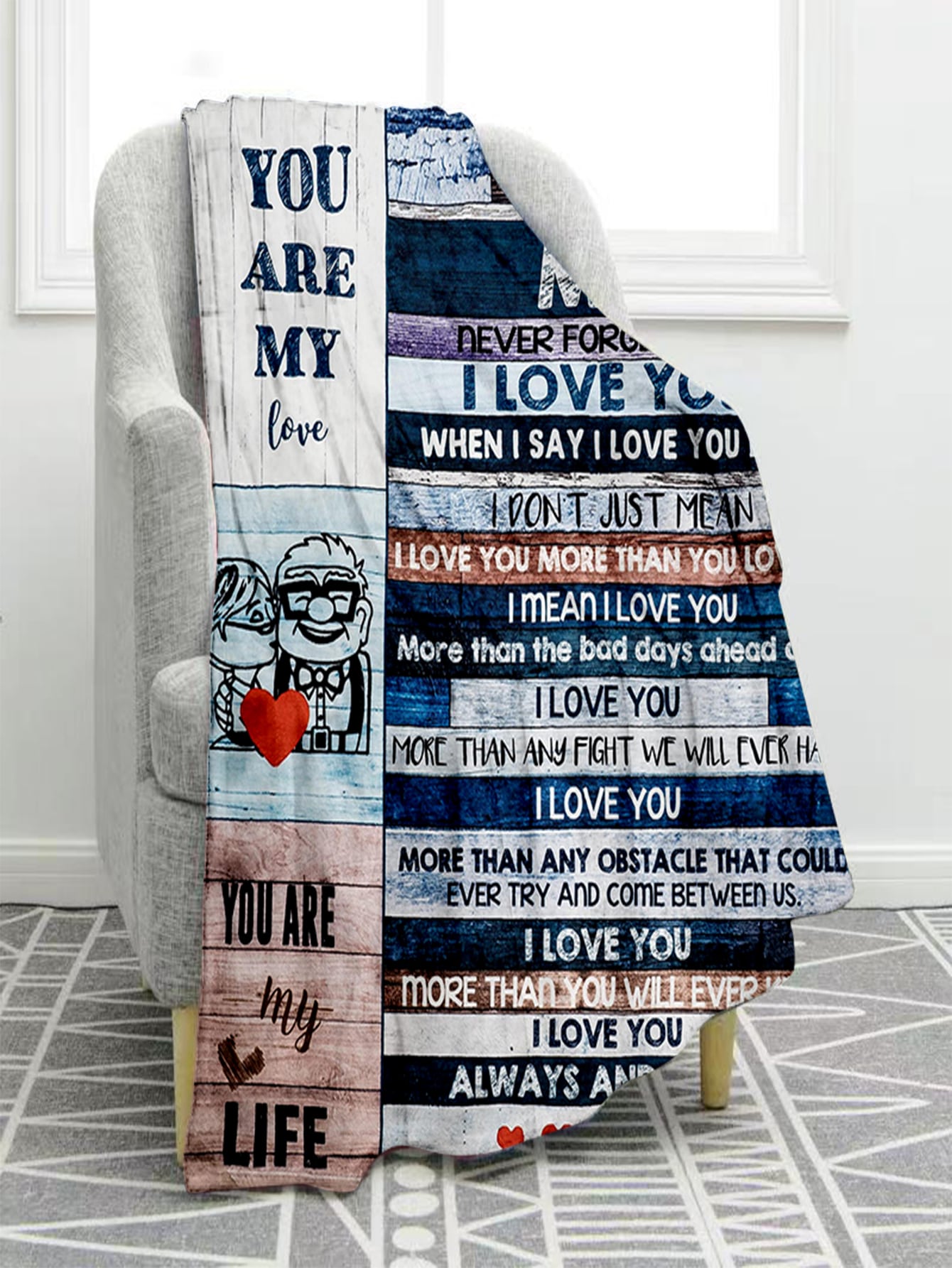 " To My Man " Slogan Throw Blanket