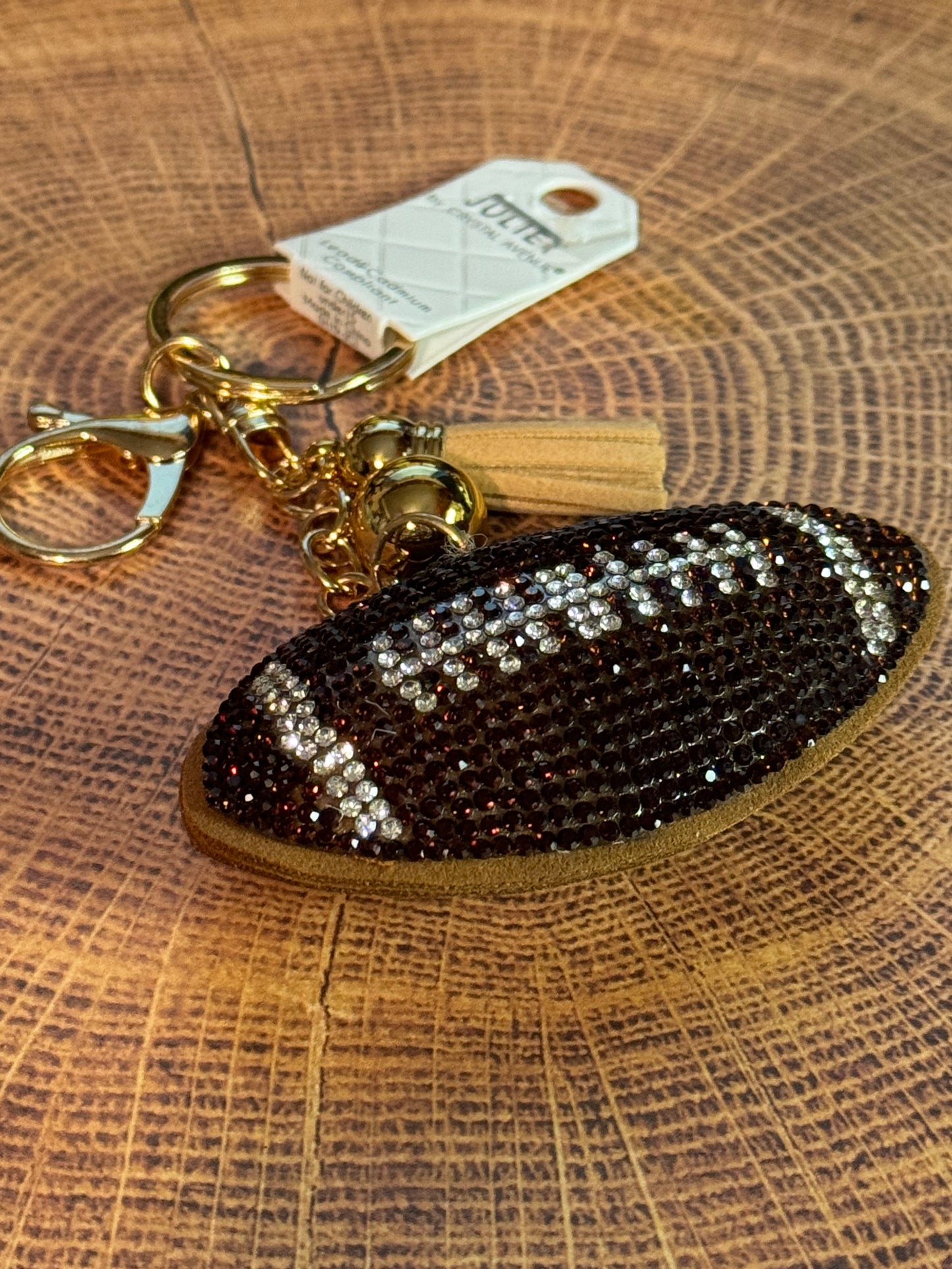 Crystal Football Multicolored Rhinestone Key Chain