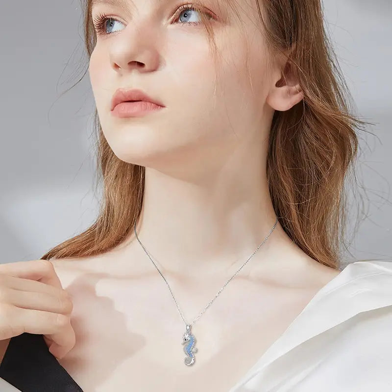 Seahorse Haven Blue Necklace