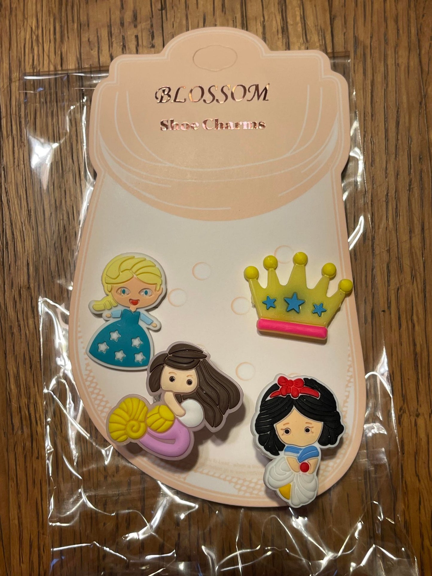 4 piece Crown Mermaid Princess Light up Shoe Charms
