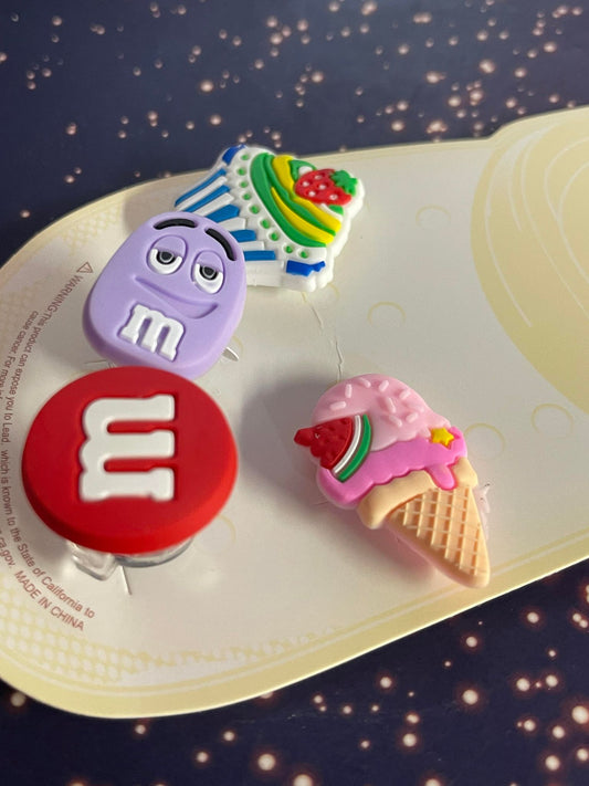 Ice Cream Cupcake Shoe Charms  Light up ~ Shoe Accessories