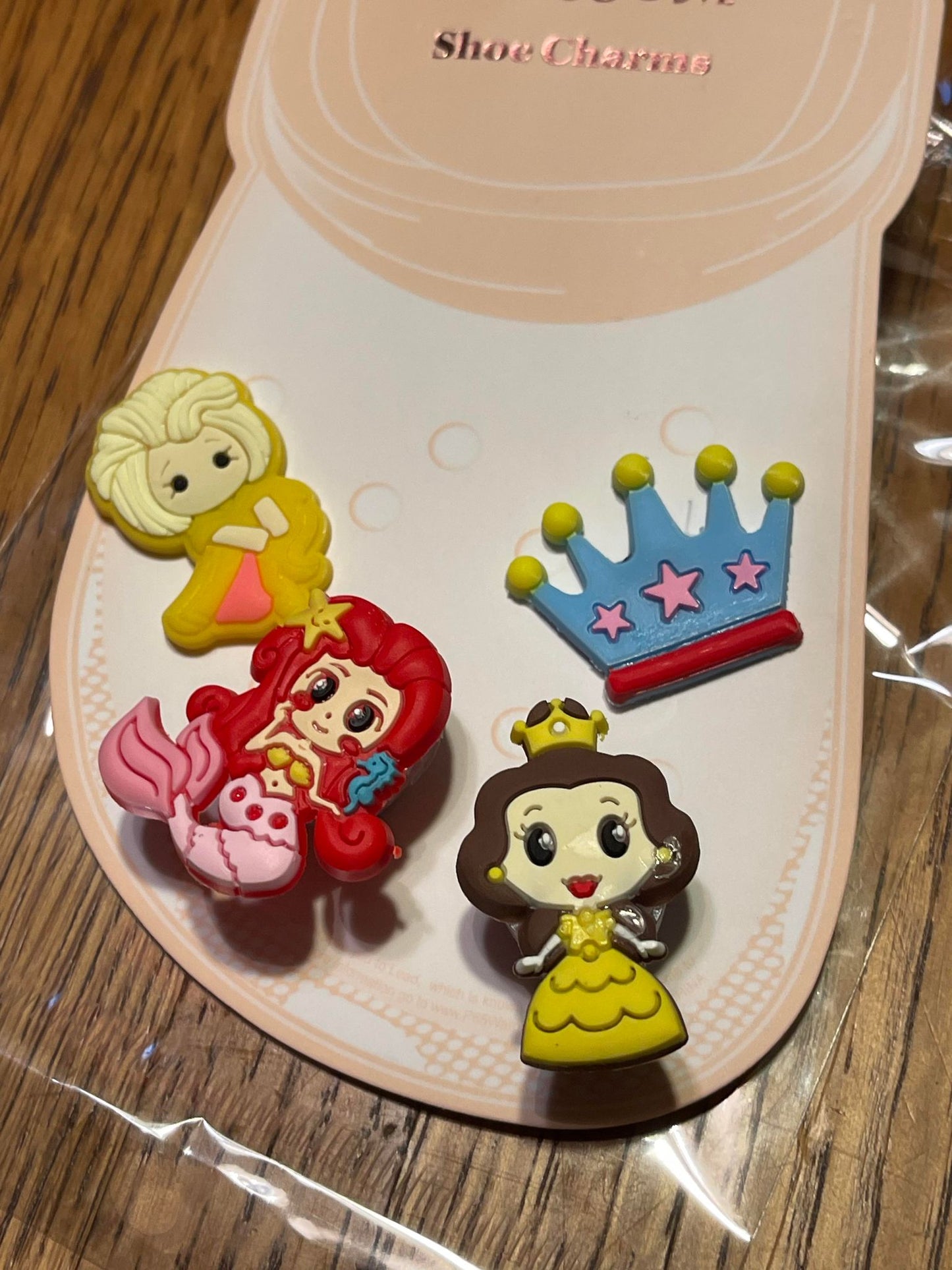4 piece Crown Mermaid Princess Light up Shoe Charms