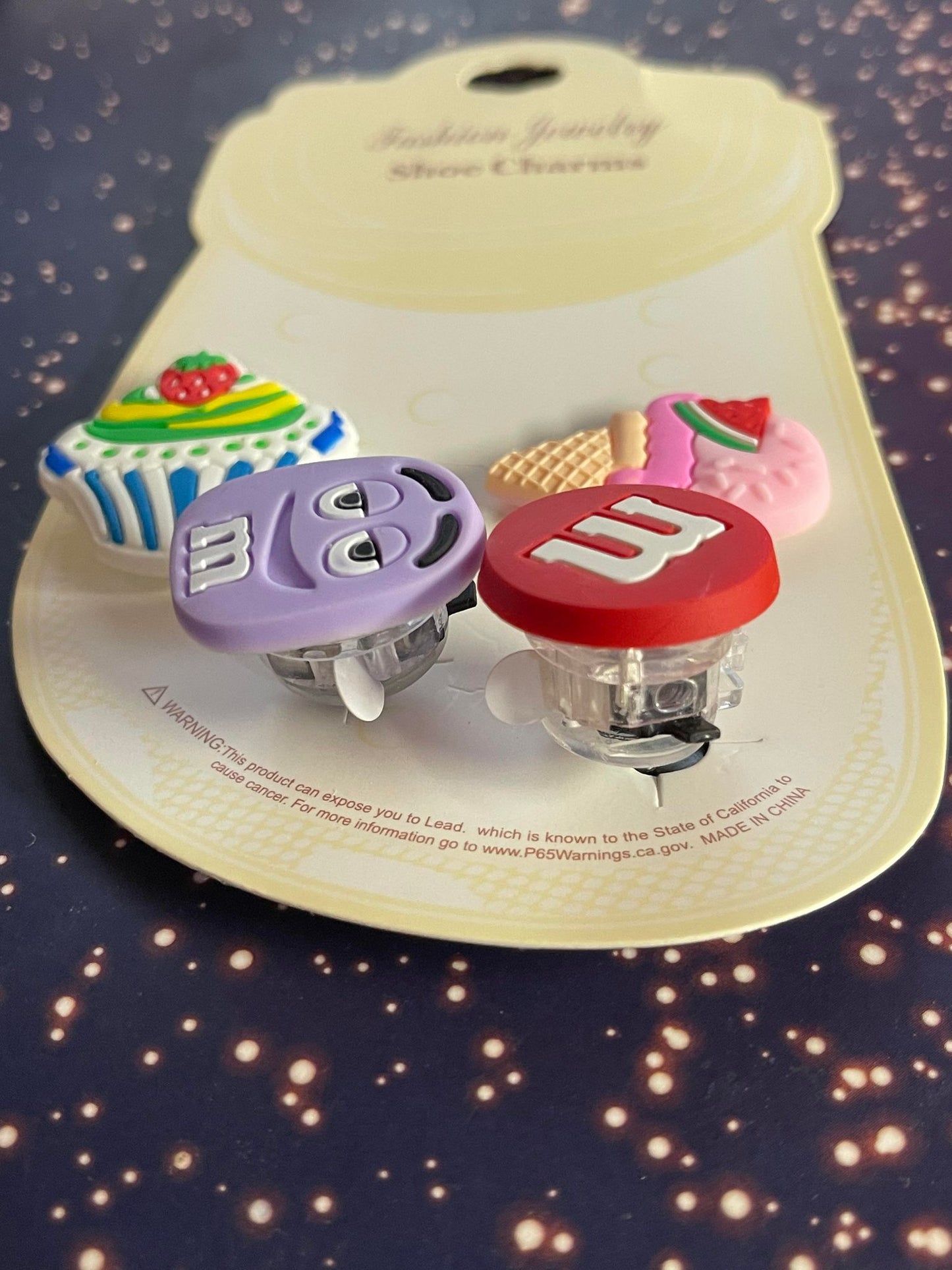 Ice Cream Cupcake Shoe Charms Light up ~ Shoe Accessories