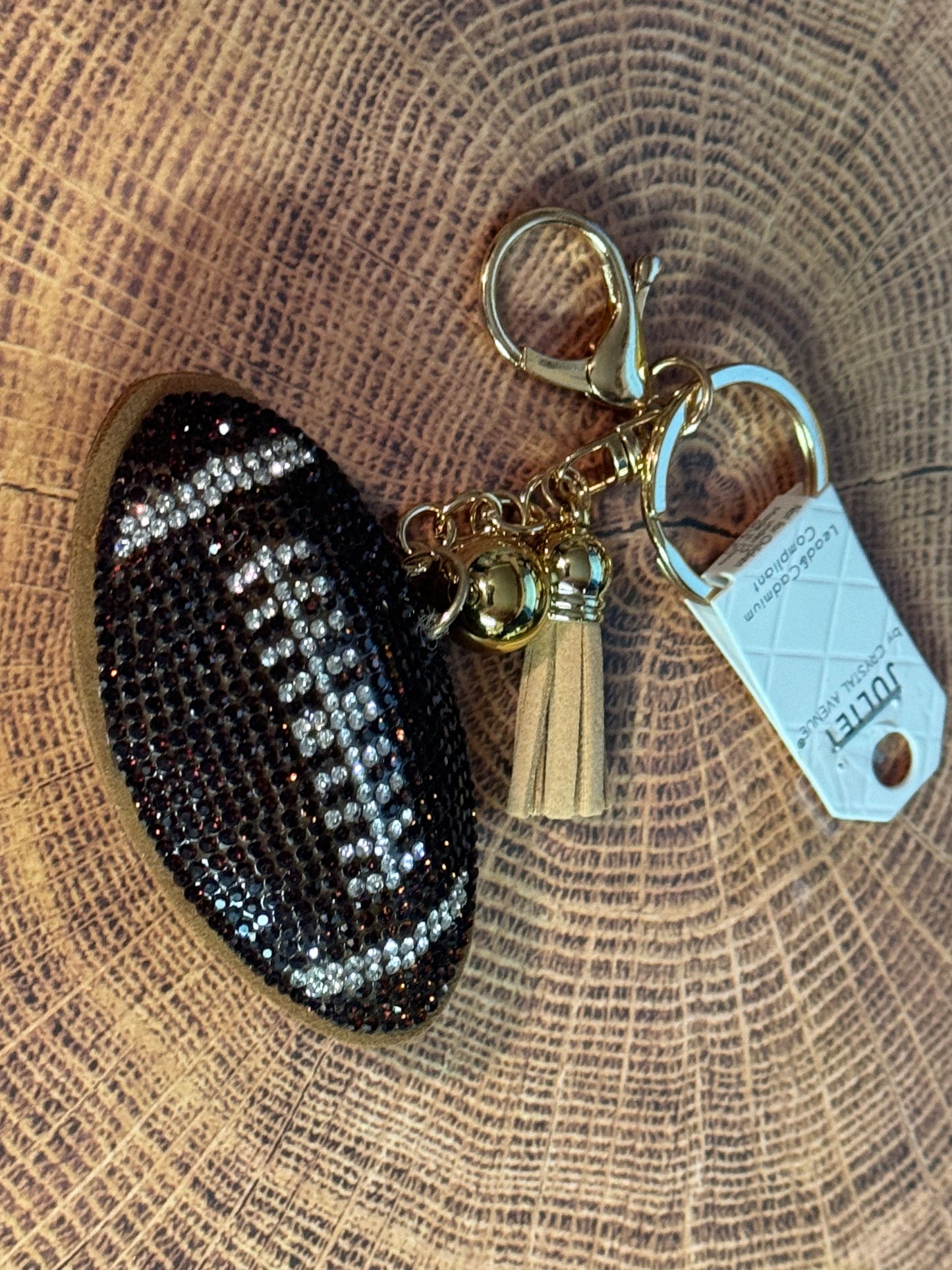 Crystal Football Multicolored Rhinestone Key Chain