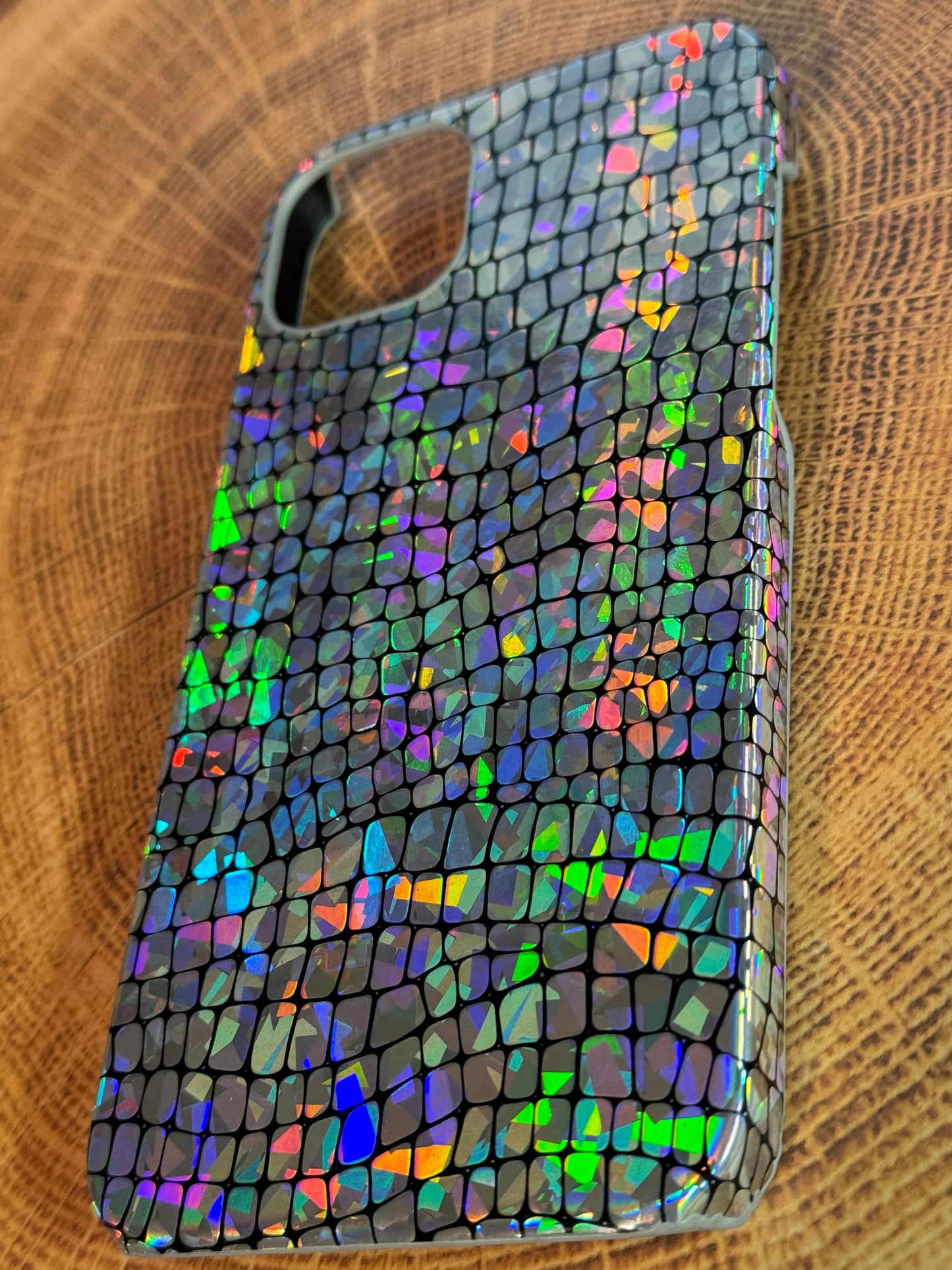 Holographic iPhone 14 Shiny Mermaid Pattern Multicolor TPU Hard Shell Case