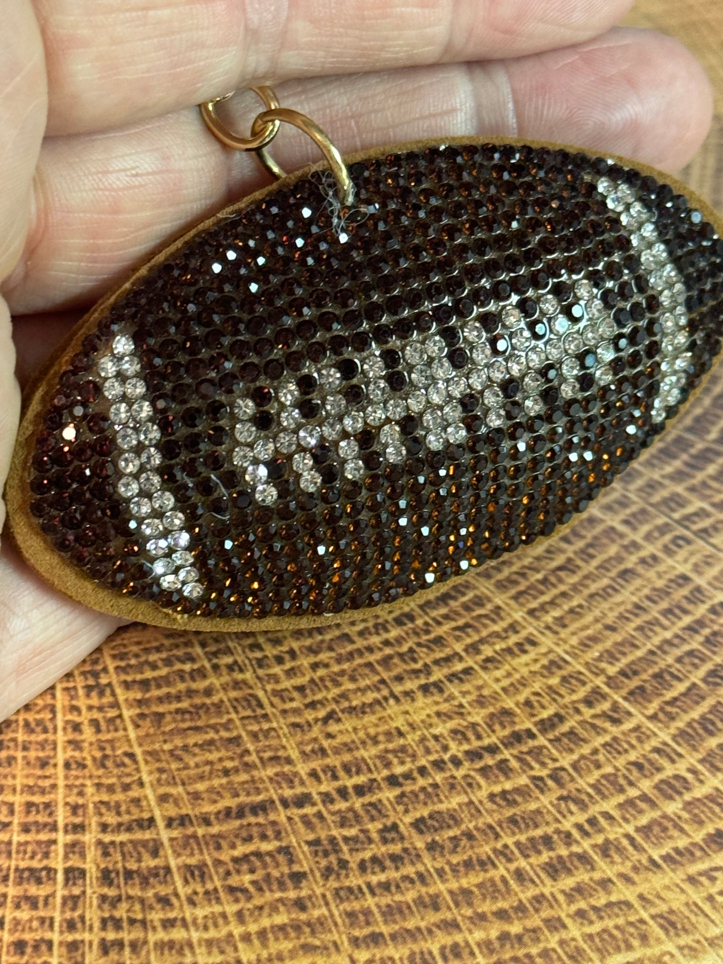 Crystal Football Multicolored Rhinestone Key Chain