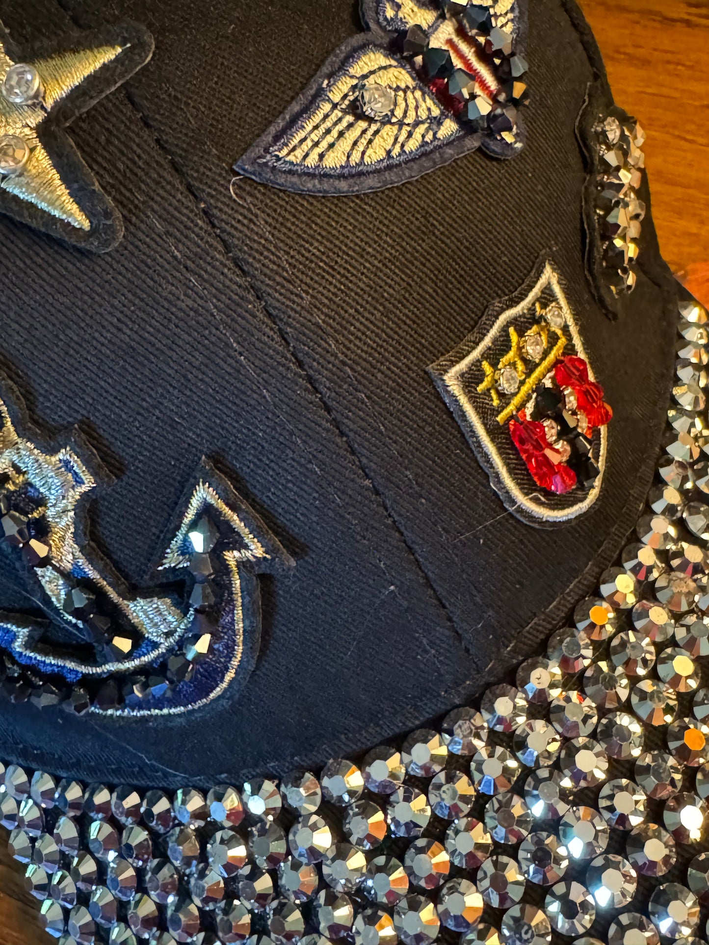 Black Cruise Vacation Bling Baseball Hat