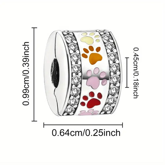 Cat Dog Paw S925 Charm - Silver Braceet Bangle Necklace