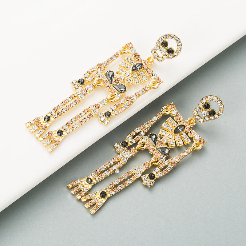 Halloween Skeleton Post Back Earrings