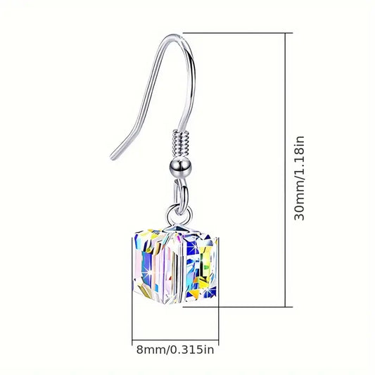 Austrian Crystal Mosaic Stainless Steel  Earrings