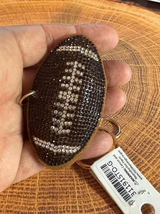 Crystal Football Multicolored Rhinestone Key Chain
