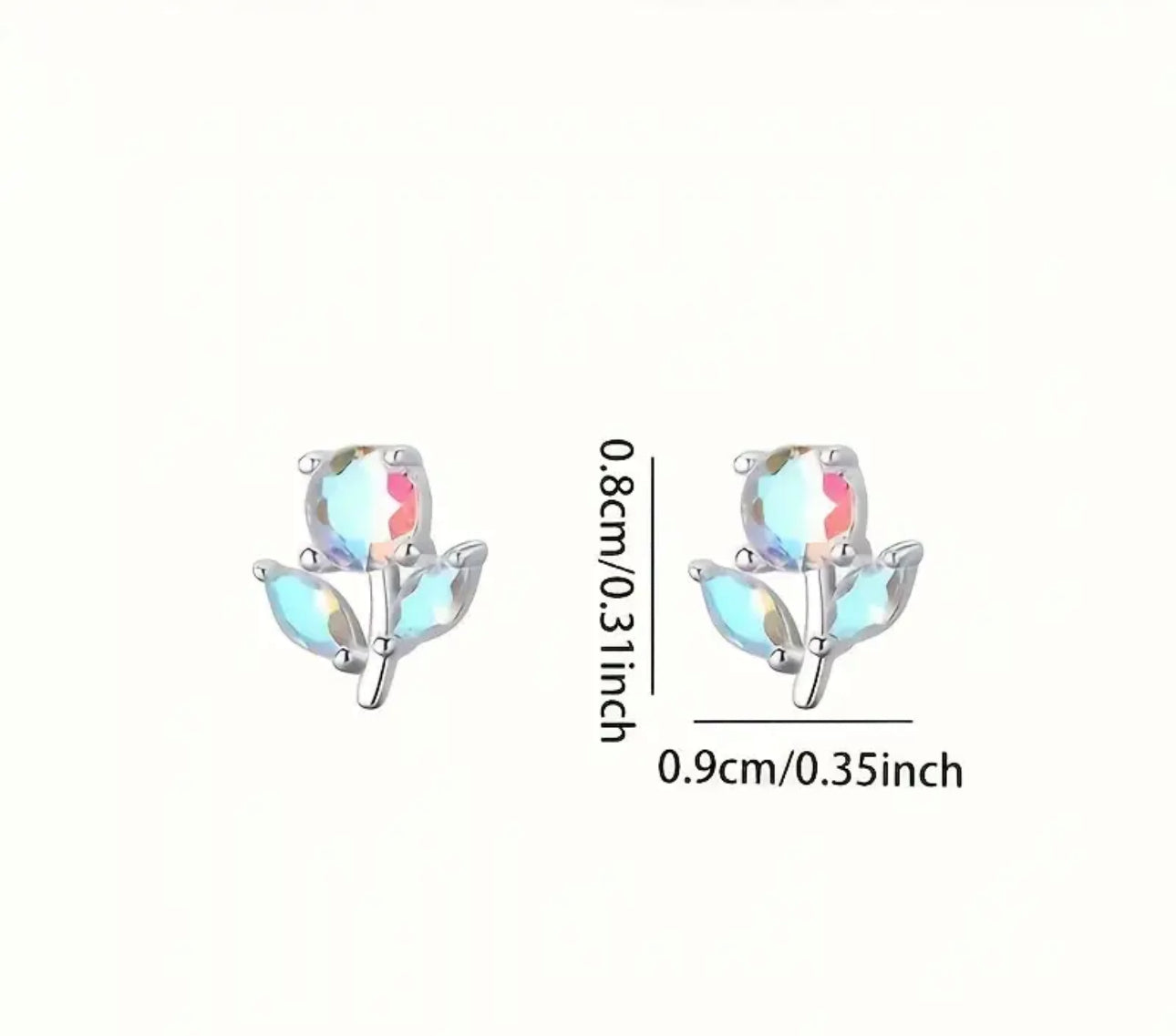 Flower Bloom Iridescent Stud Post Earrings