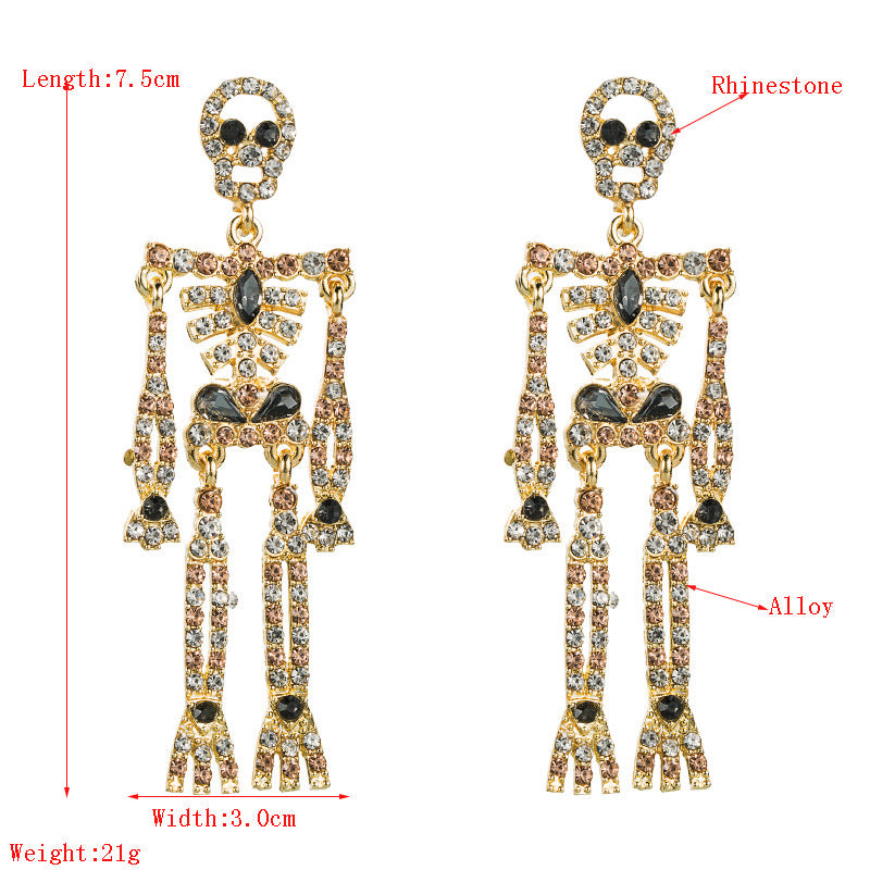 Halloween Skeleton Post Back Earrings