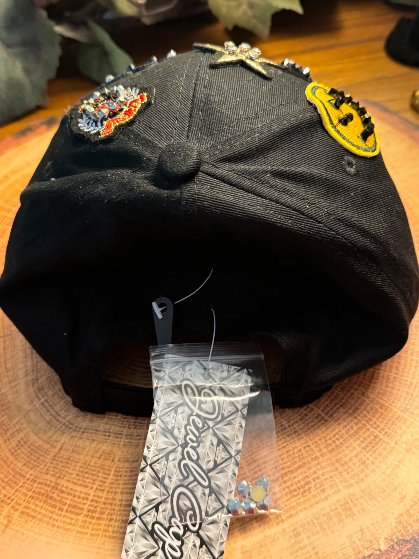 Black Cruise Vacation Bling Baseball Hat
