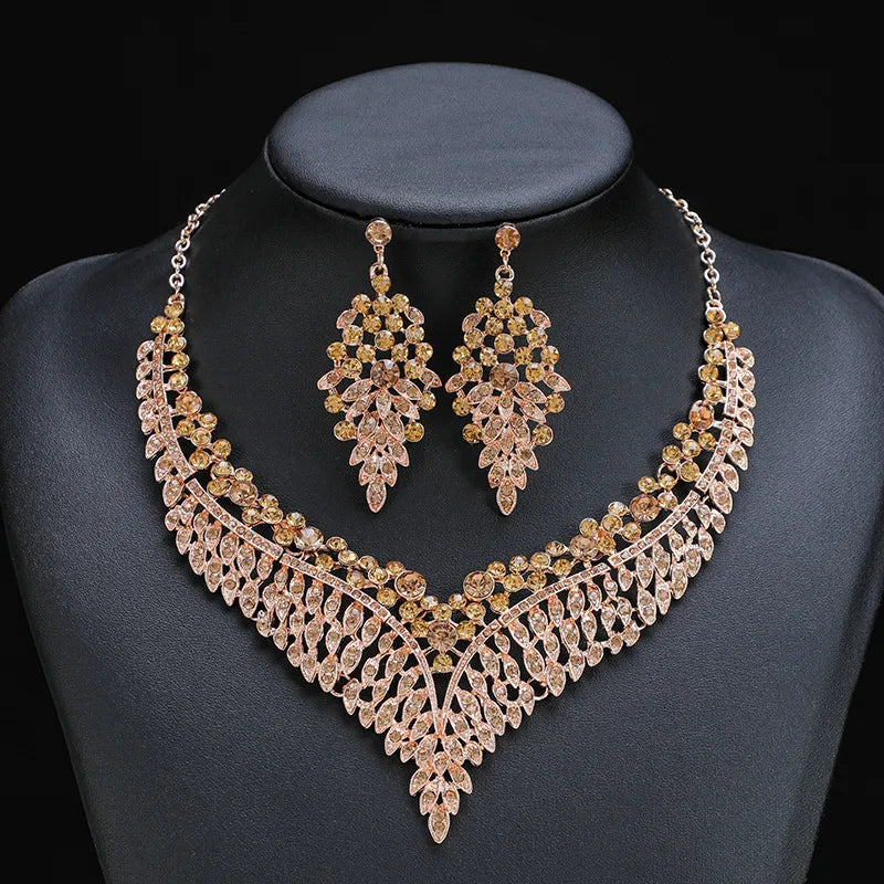 Nora ~ Cubic Zirconia Fashion Bridal Prom Necklace Earrings Set