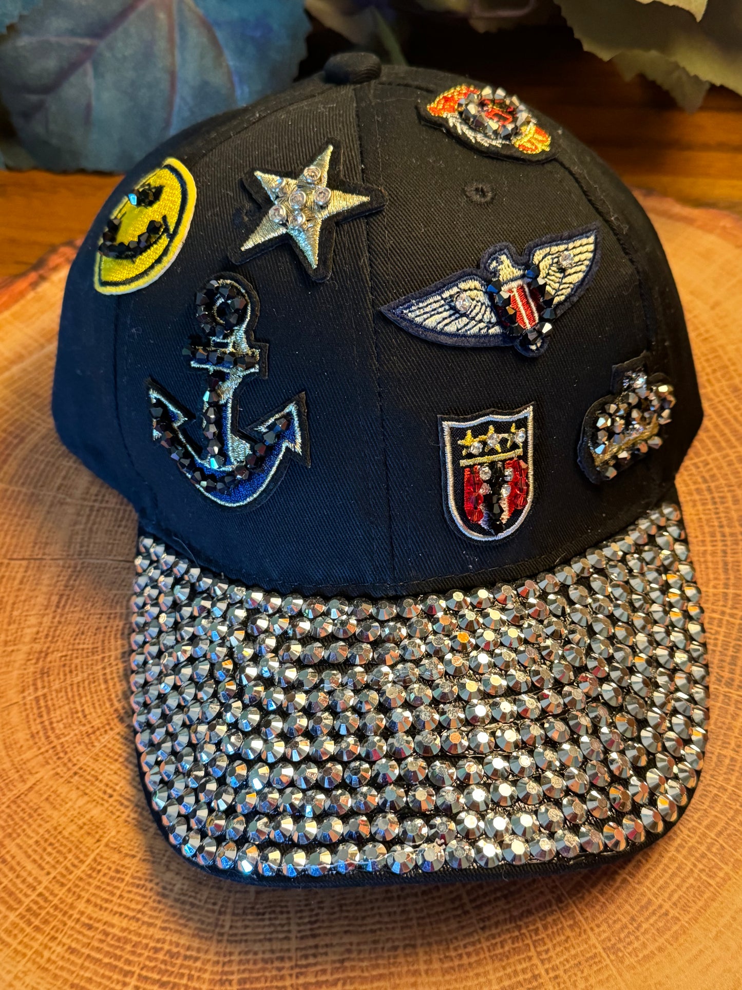 Black Cruise Vacation Bling Baseball Hat