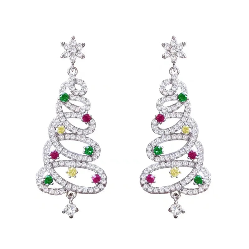 Christmas Tree Multicolor Stud Post Earrings