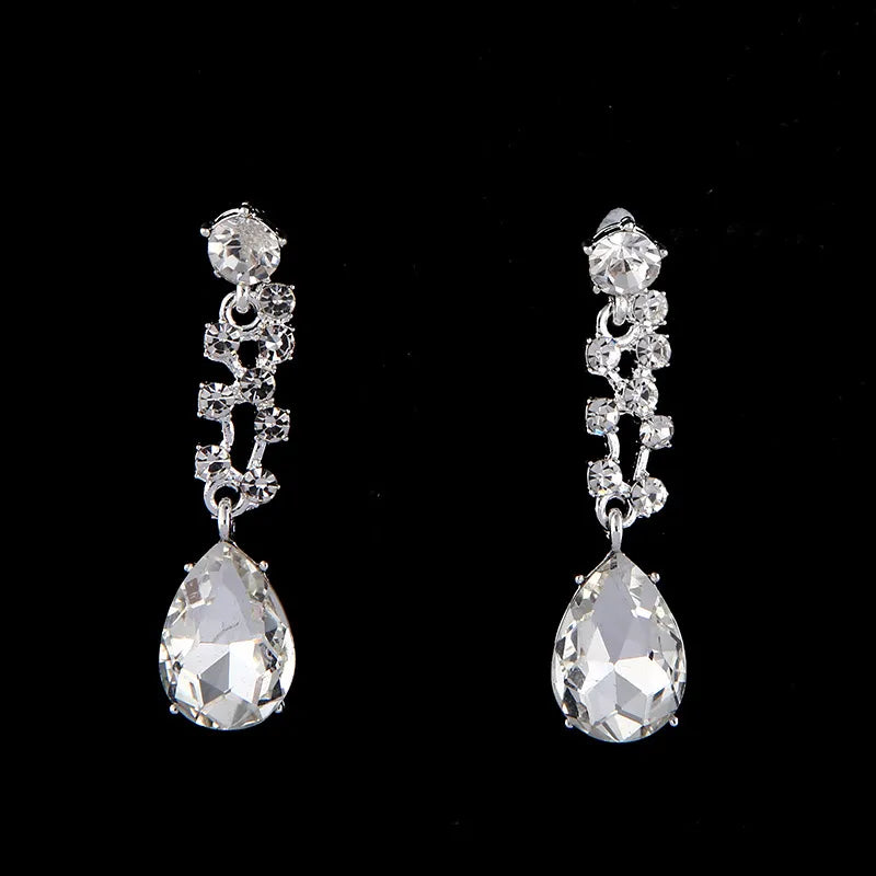 Cubic Zirconia Fashion Bridal Prom Zi Necklace Earrings Set