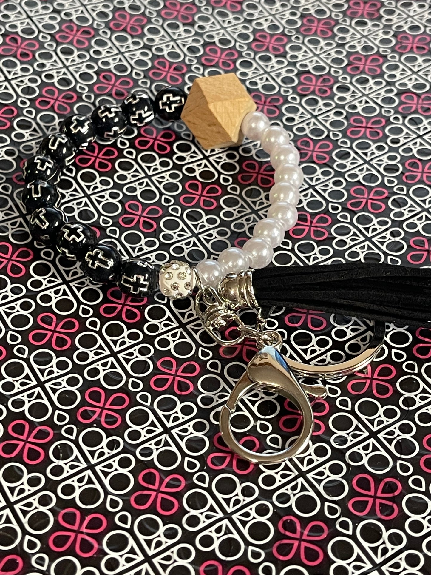 Cross Stretchy Bracelet Keychain