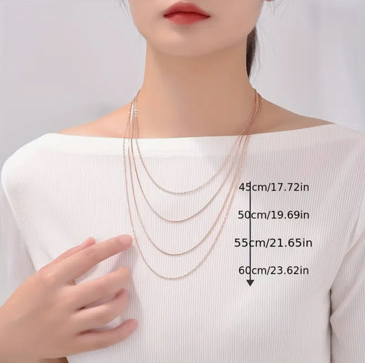 S925 Box Chain Rose Gold