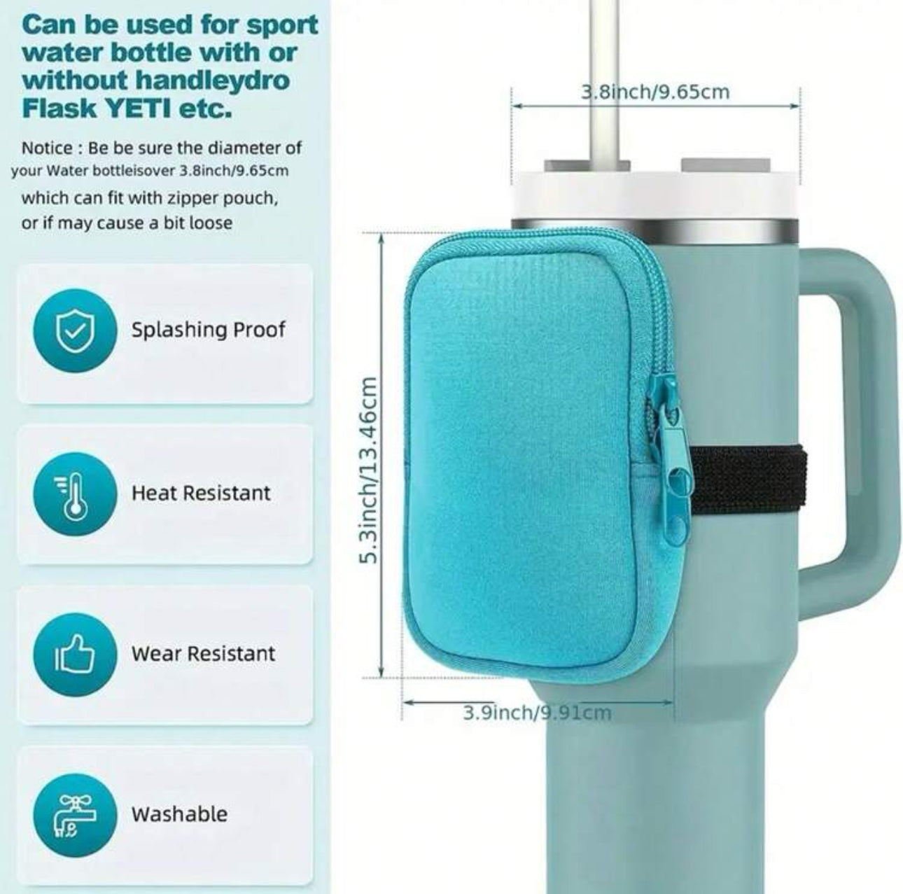Mint Green Tumbler Cup Holder Bag