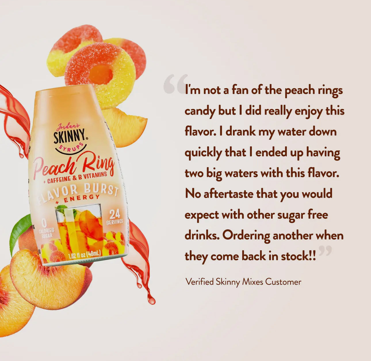 Flavor Burst Sugar Free Peach Jordan Skinny Syrup ( ON SALE )