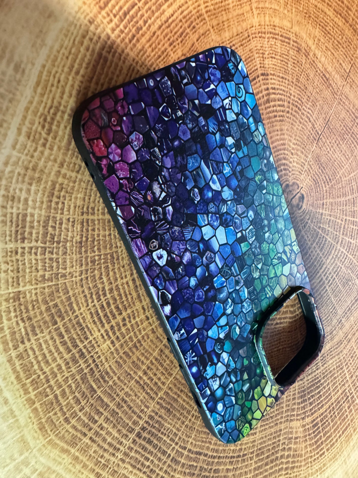 iPhone 14 15 Colorful Oil Spill Pattern TPU Soft Case