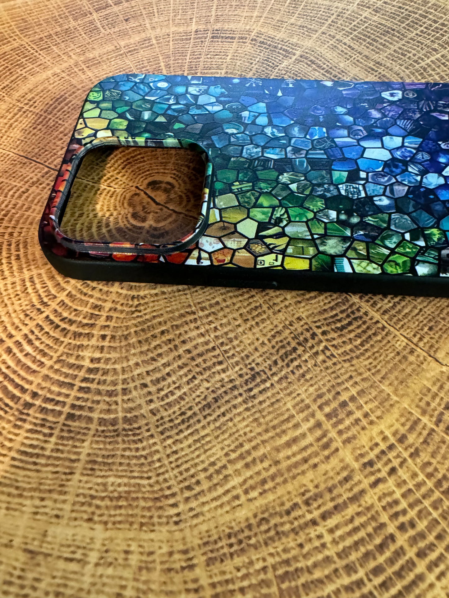 iPhone 14 15 Colorful Oil Spill Pattern TPU Soft Case