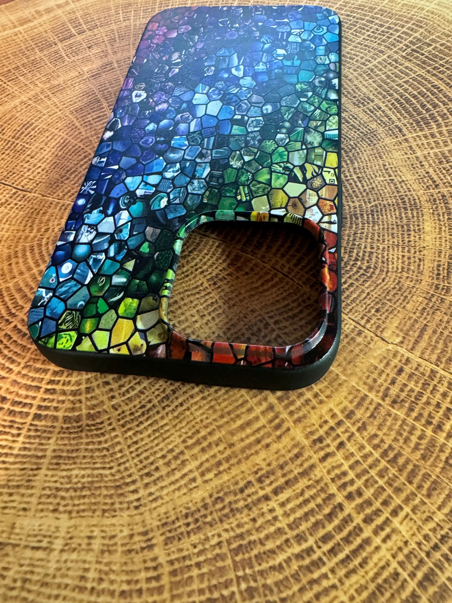 iPhone 14 15 Colorful Oil Spill Pattern TPU Soft Case