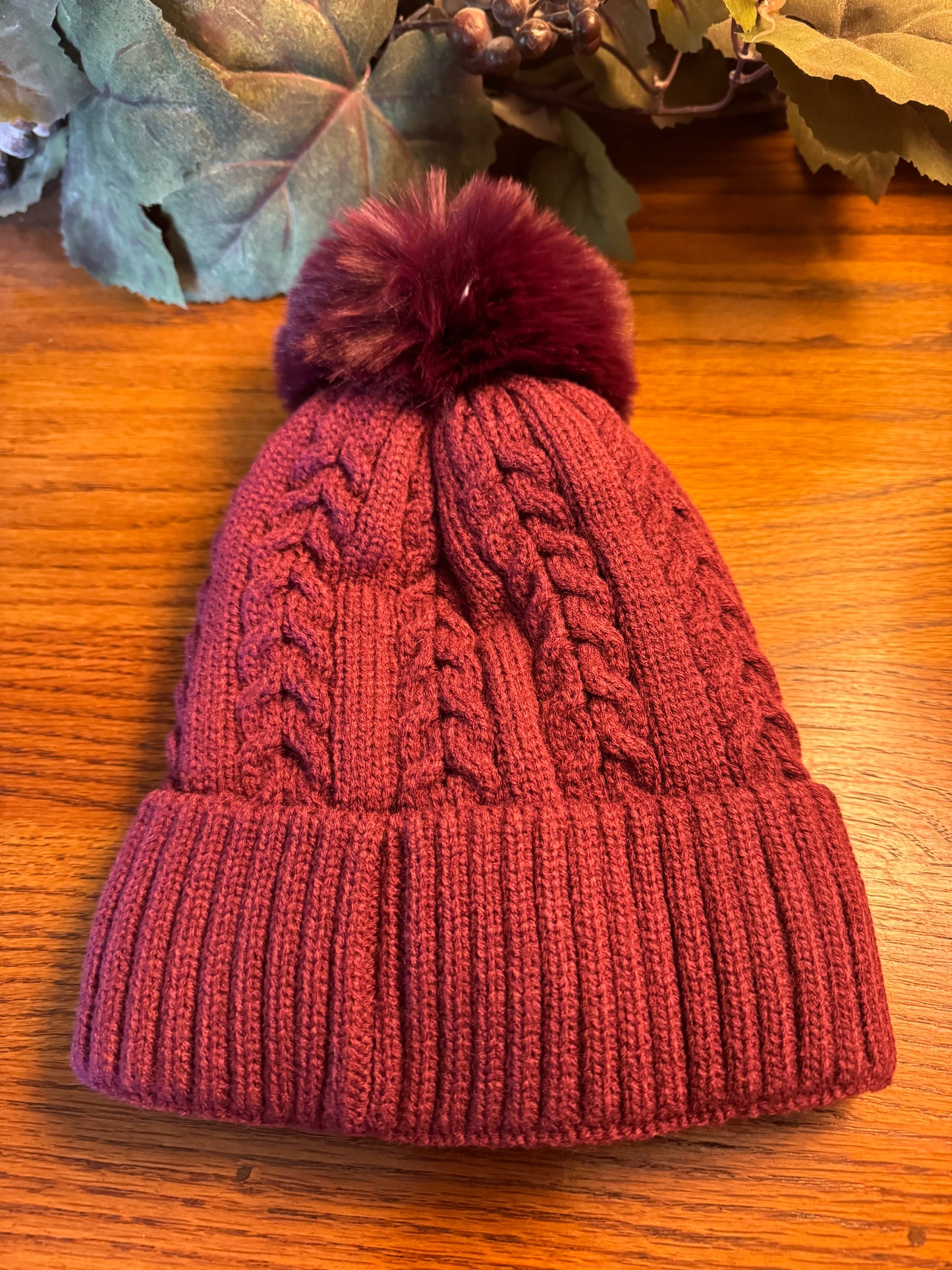 Luxury Beanie Hat Winter Insulated Burgundy