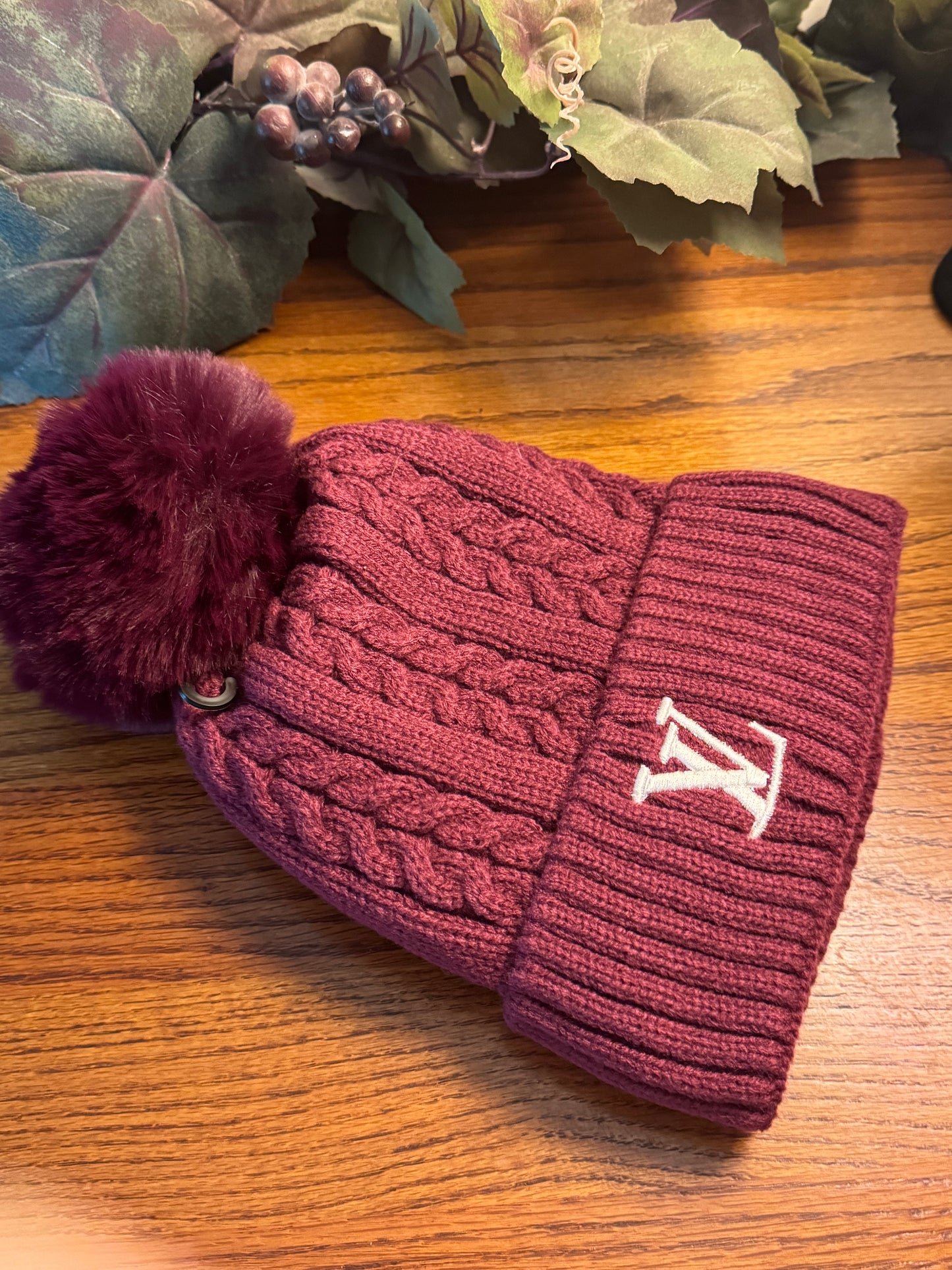 Luxury Beanie Hat Winter Insulated Burgundy
