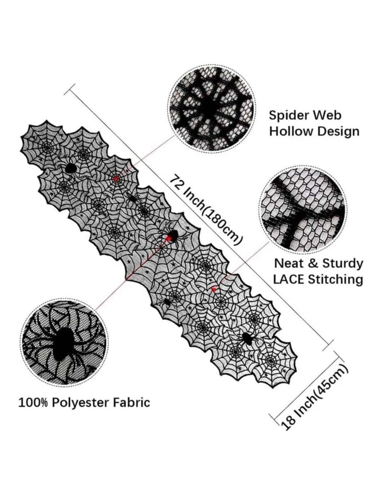 Halloween Spider Web Table Runner