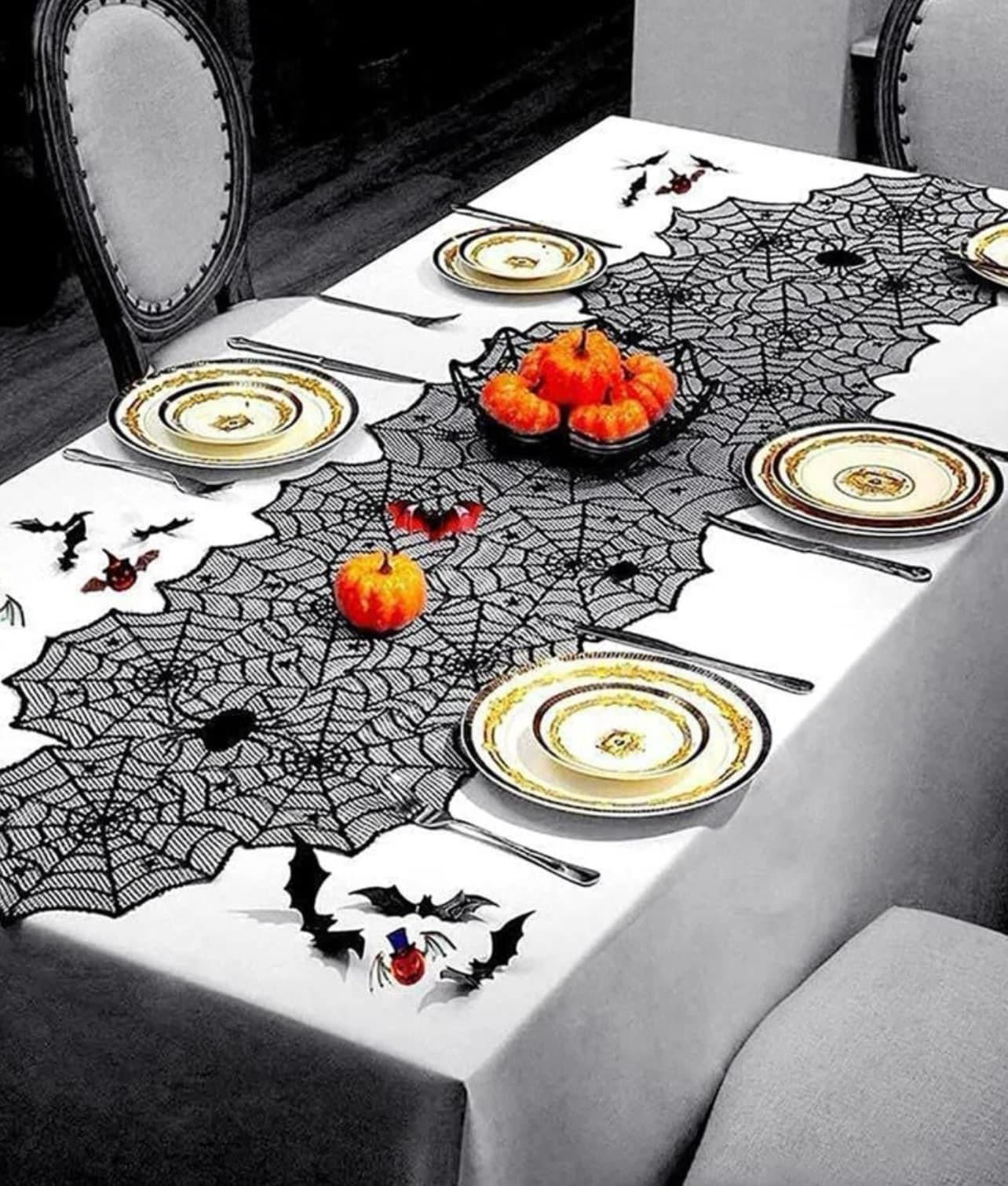 Halloween Spider Web Table Runner