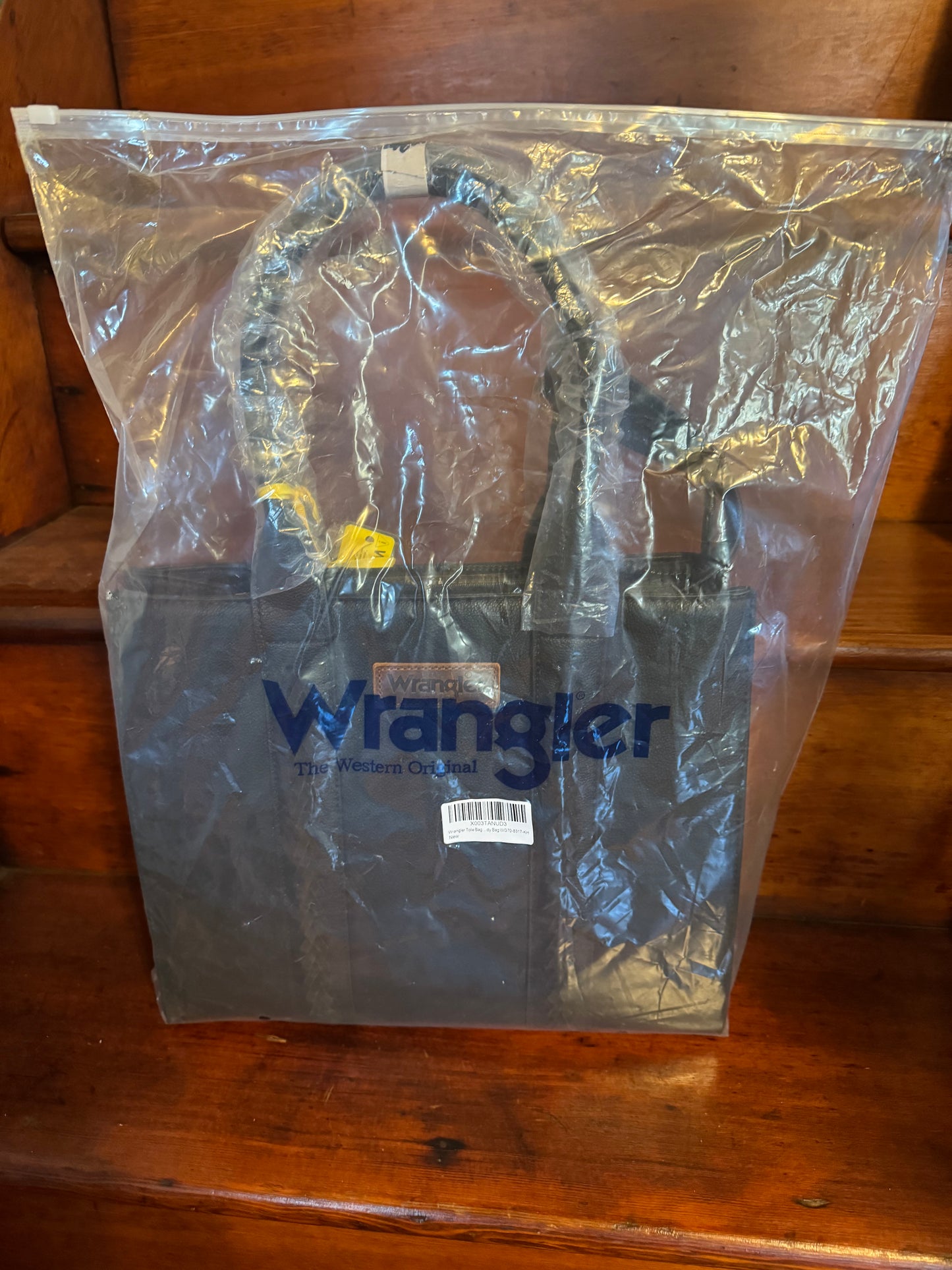 Wrangler Large Black Whipstitch Tote