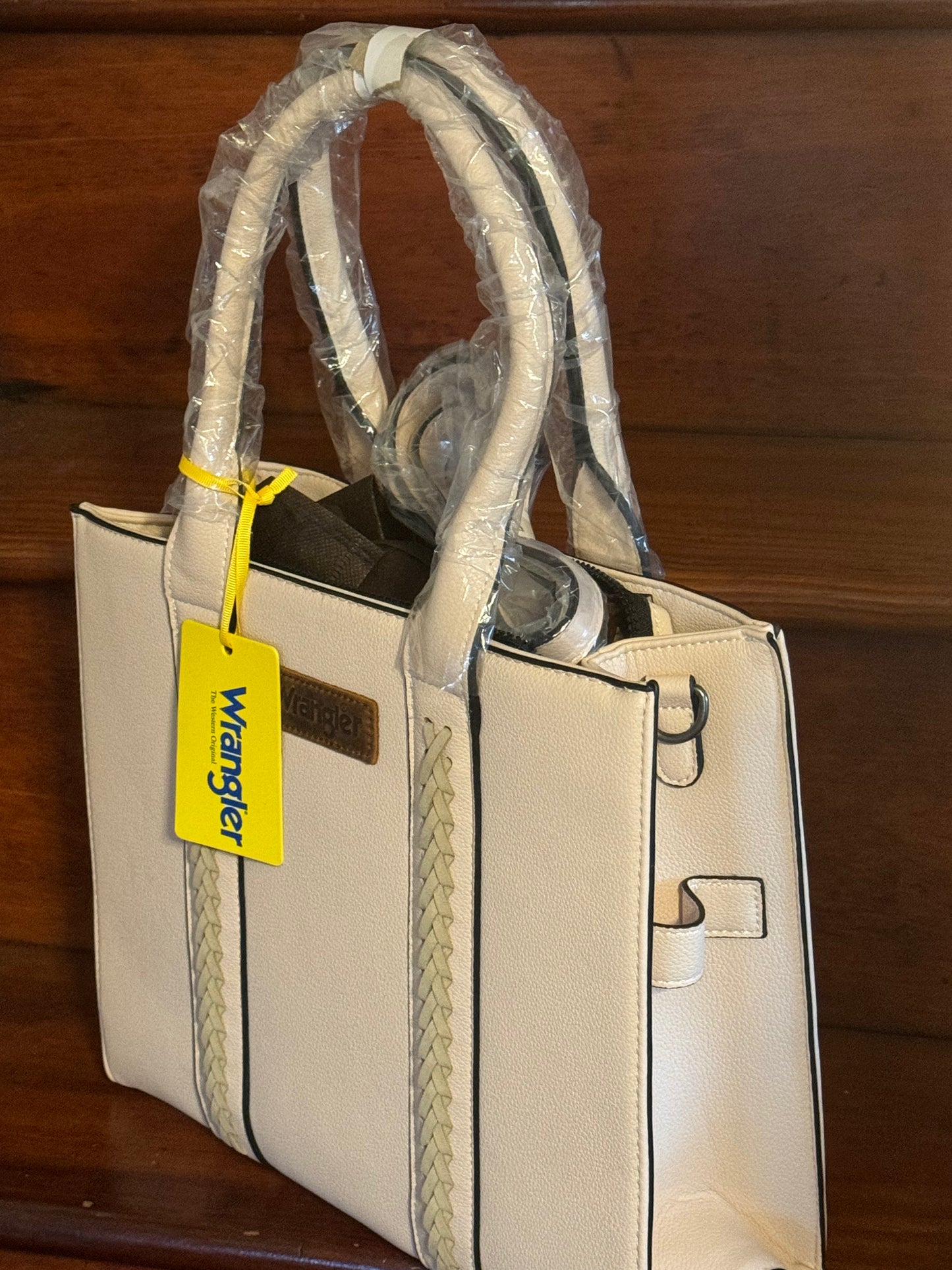 Wrangler Large Beige Whipstitch Tote