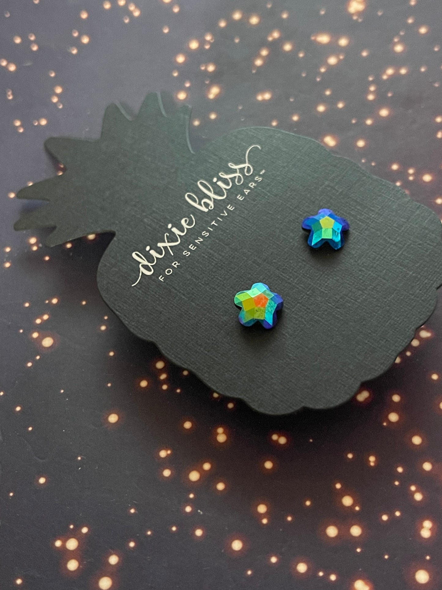 Cosmic Flowers ~ Oil Spill Stainless Steel Post Back Earrings