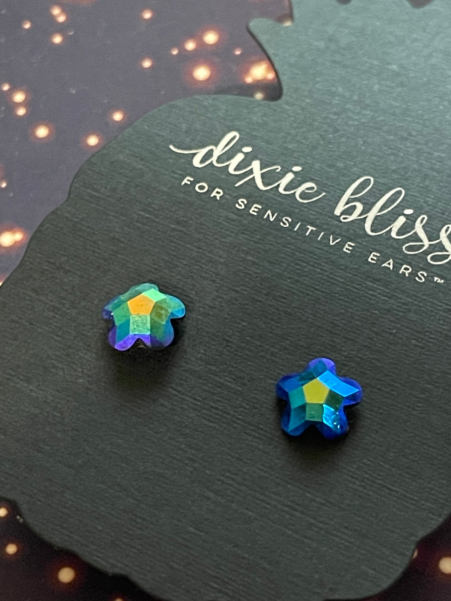 Cosmic Flowers ~ Oil Spill Stainless Steel Post Back Earrings