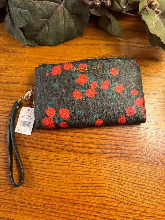 Michael Kors Floral Jet Set Travel Double Zip Wristlet