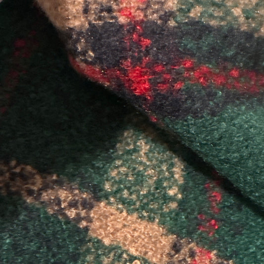 Ladies Warm Green Checkered Pattern Wrap