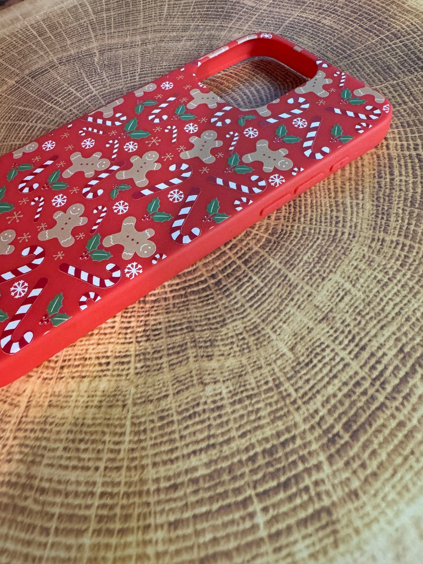 Christmas Gingerbread Pattern Red iPhone 15 Pro Max Soft Case