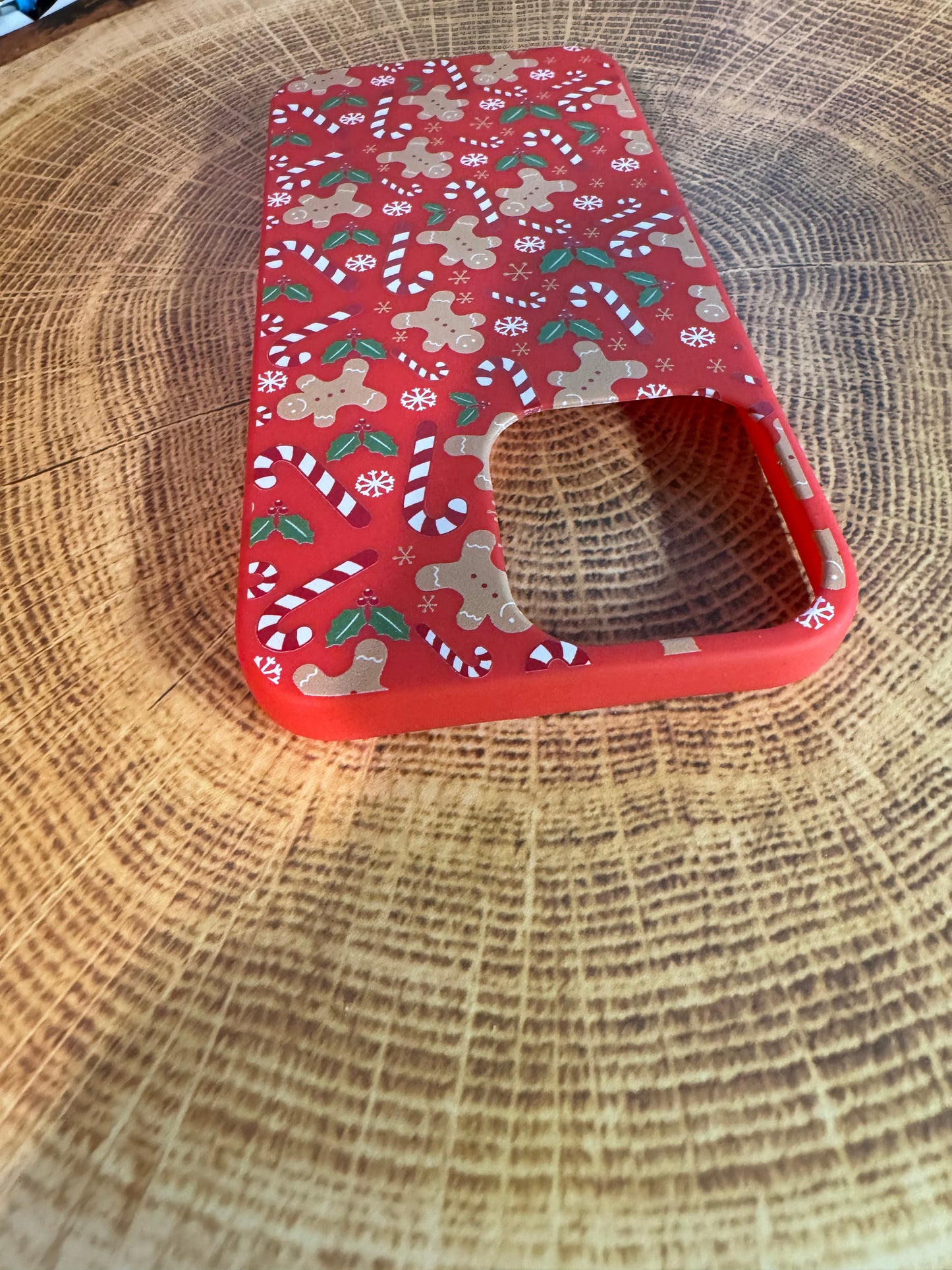 Christmas Gingerbread Pattern Red iPhone 15 Pro Max Soft Case