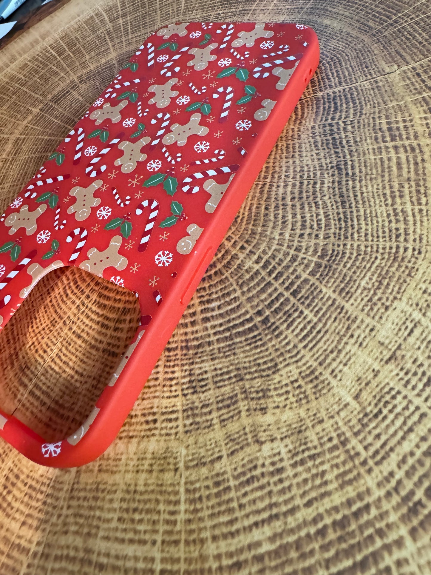 Christmas Gingerbread Pattern Red iPhone 15 Pro Max Soft Case