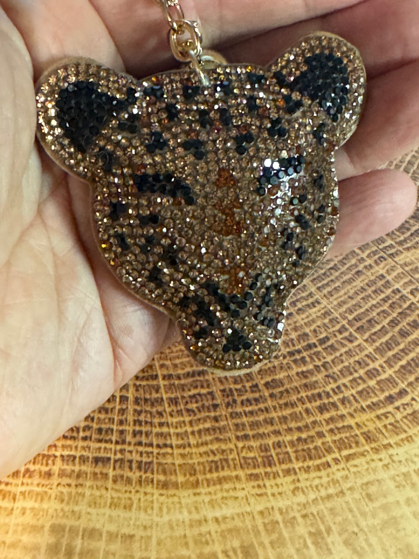 Crystal Leopard Multicolored Rhinestone Key Chain