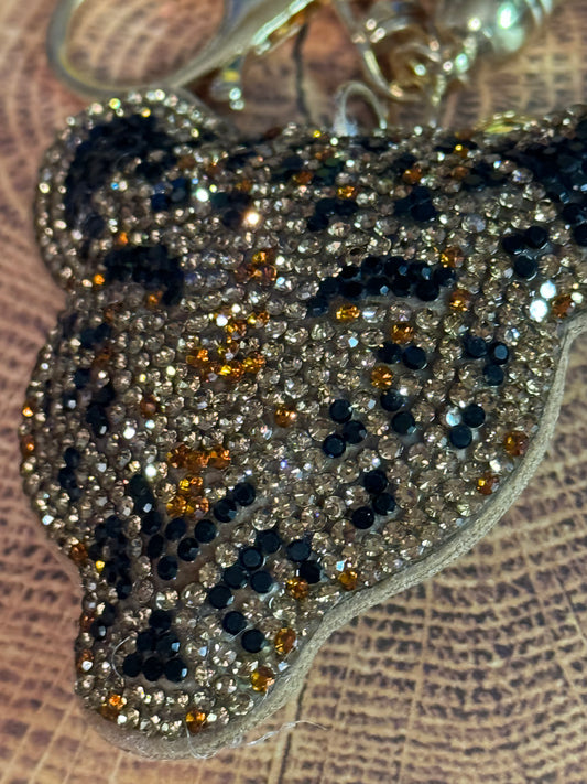 Crystal Leopard Multicolored Rhinestone Key Chain