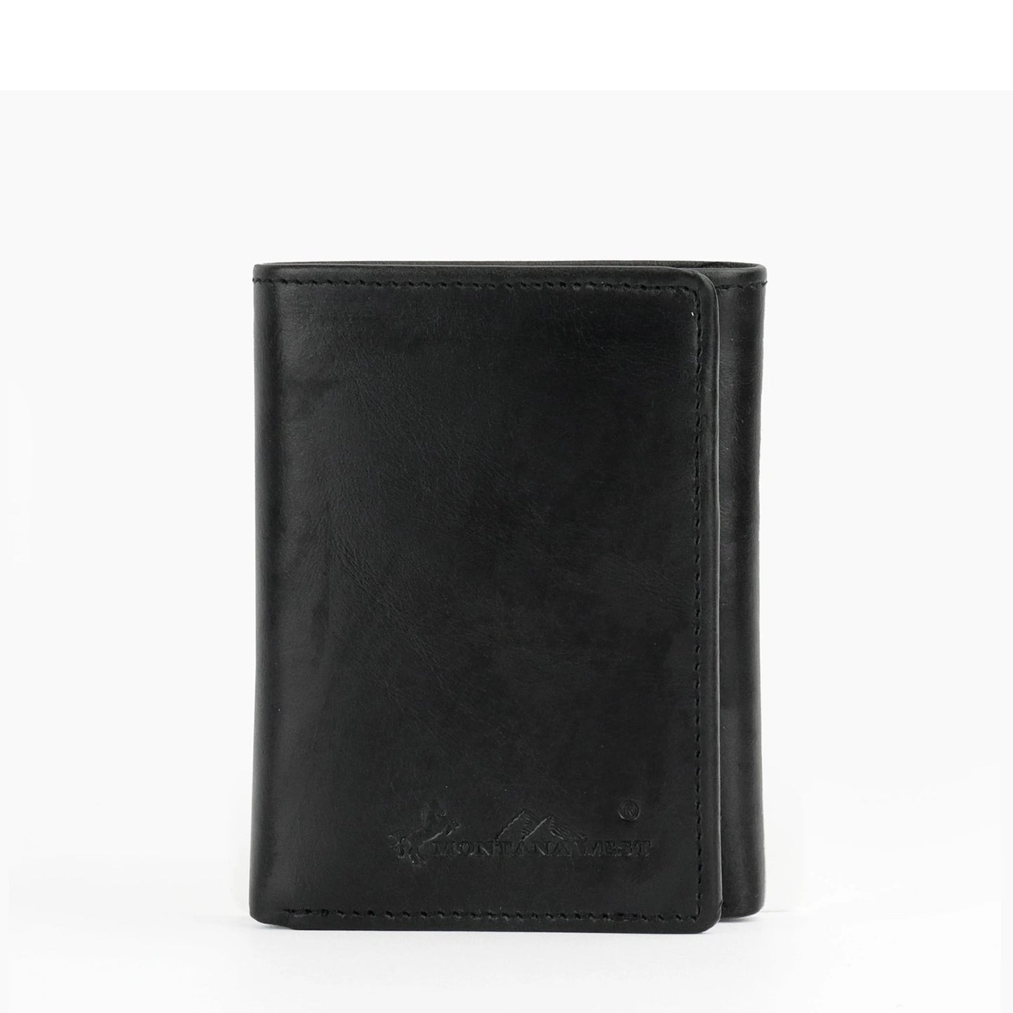 Montana West Genuine Leather Men's Tri-Fold Wallet in Black