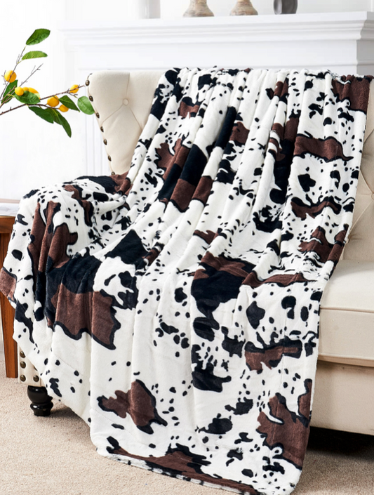 Cow Print Multicolor Blanket Throw